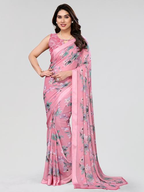 women floral printed saree with blouse - 21677800 - Standard Image - 0