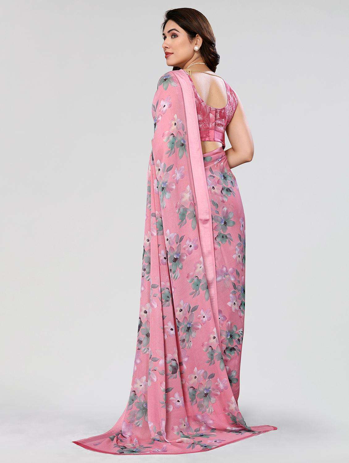 women floral printed saree with blouse - 21677800 -  Standard Image - 2
