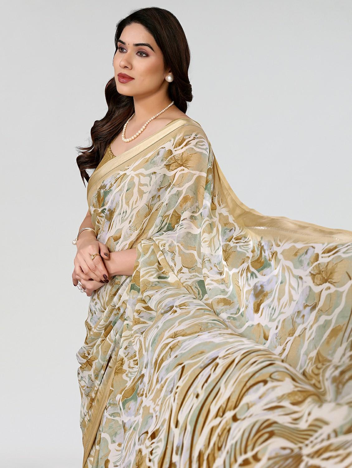 women floral printed saree with blouse - 21677802 - Standard Image - 2