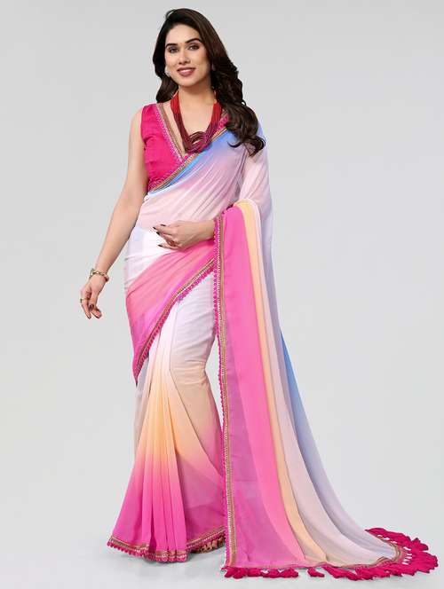 women ombre printed saree with blouse - 21677808 -  Standard Image - 0
