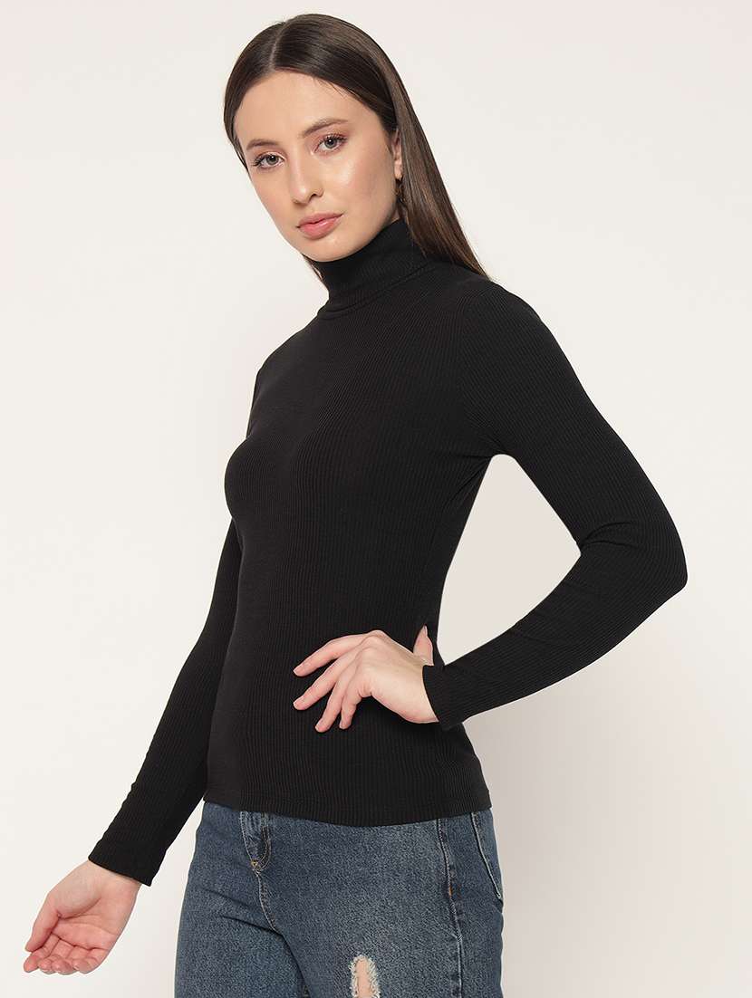 women solid high neck winter wear top - 21677821 -  Standard Image - 2