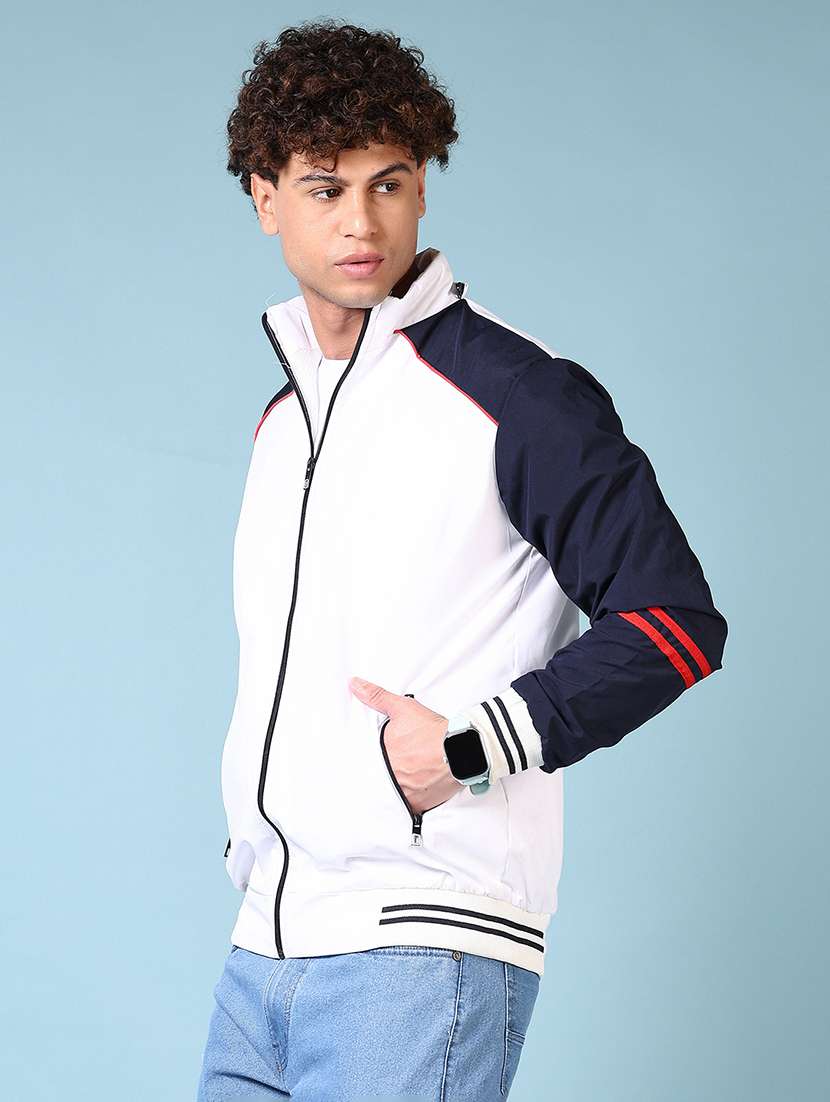 men long sleeves color block bomber jacket - 21677964 -  Standard Image - 2