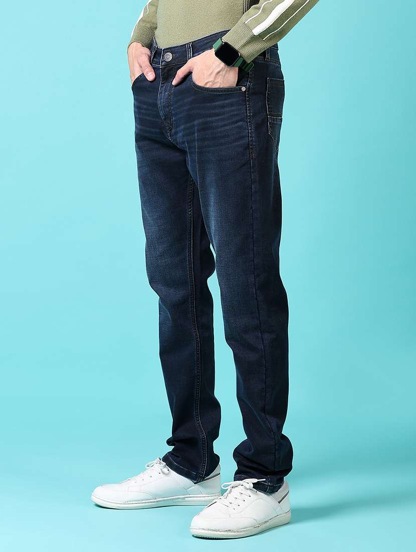 men mid rise plain denim jeans - 21678100 -  Standard Image - 2