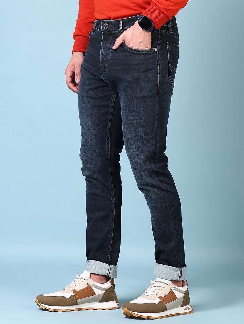 Men Mid Rise Plain Denim Jeans - 21678101 -  Standard Image - 2