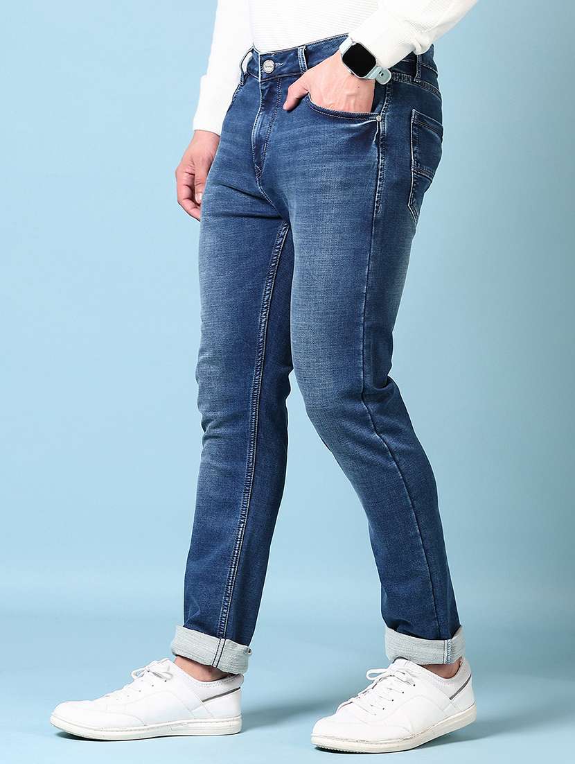 men mid rise plain denim jeans - 21678102 -  Standard Image - 2