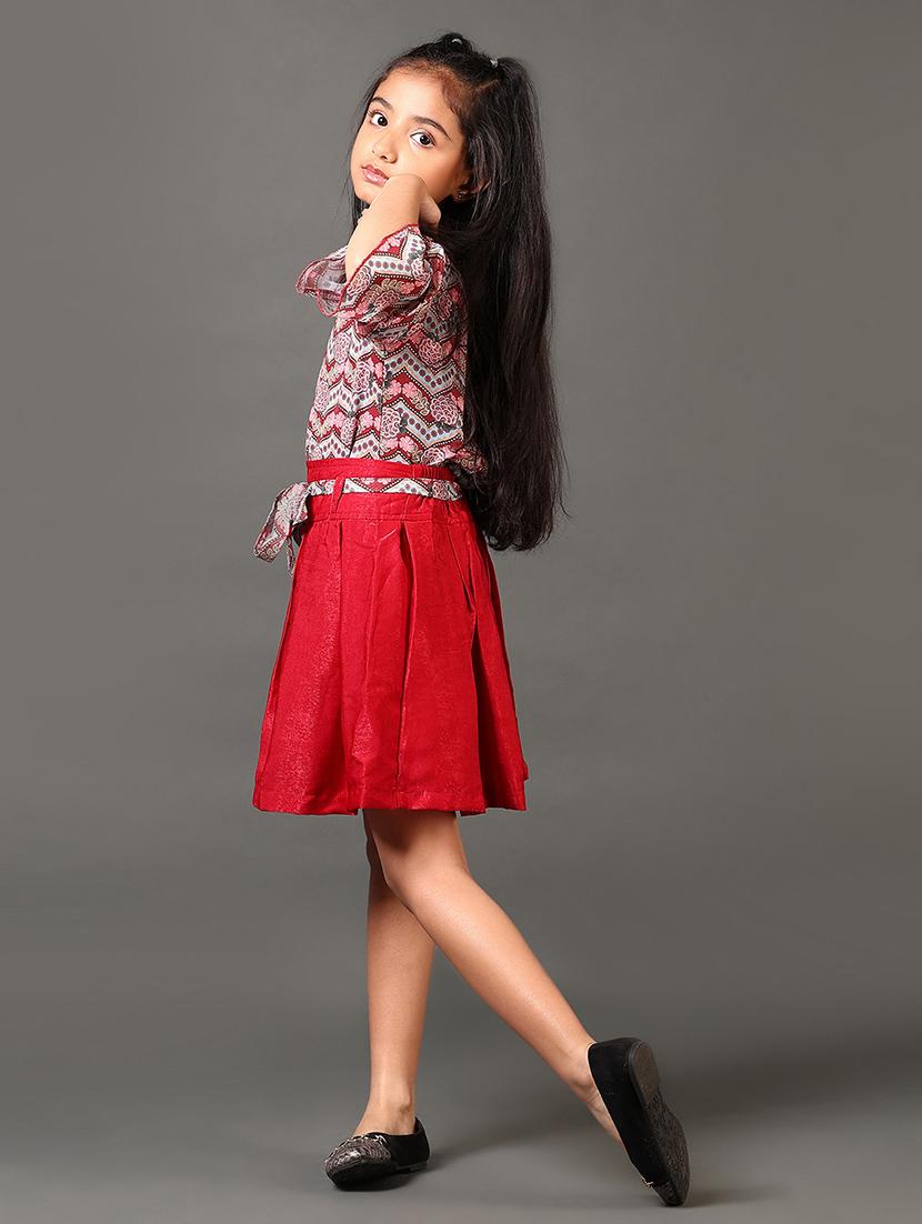 girls printed top and skirt set - 21678141 - Standard Image - 2