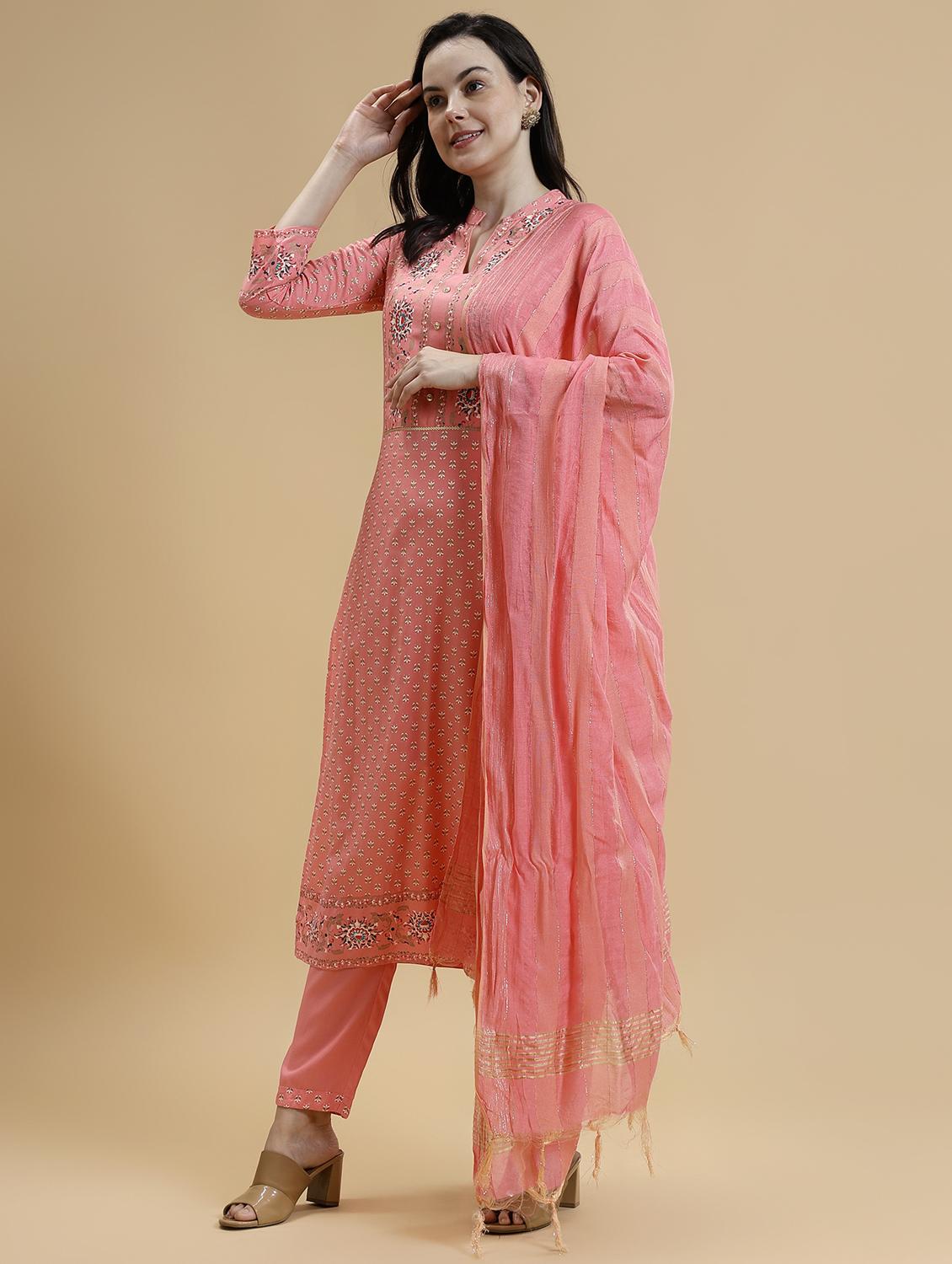 women three quarter sleeve suit set - 21678188 - Standard Image - 2
