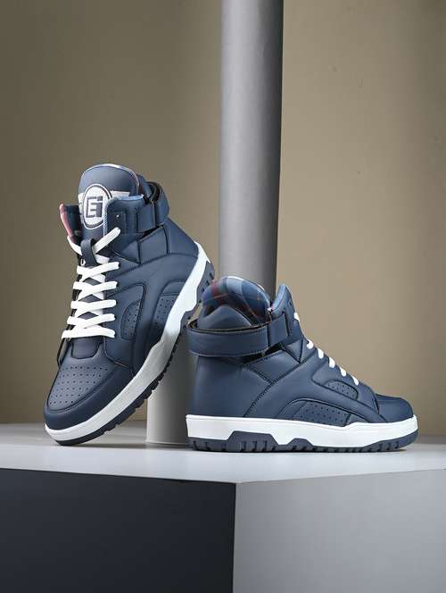 men solid lace up sneakers - 21678343 - Standard Image - 0