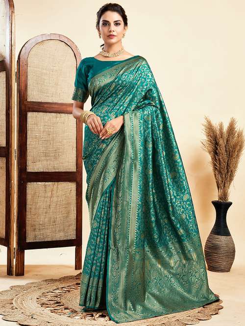 women self design banarasi saree with blouse - 21678594 - Standard Image - 0