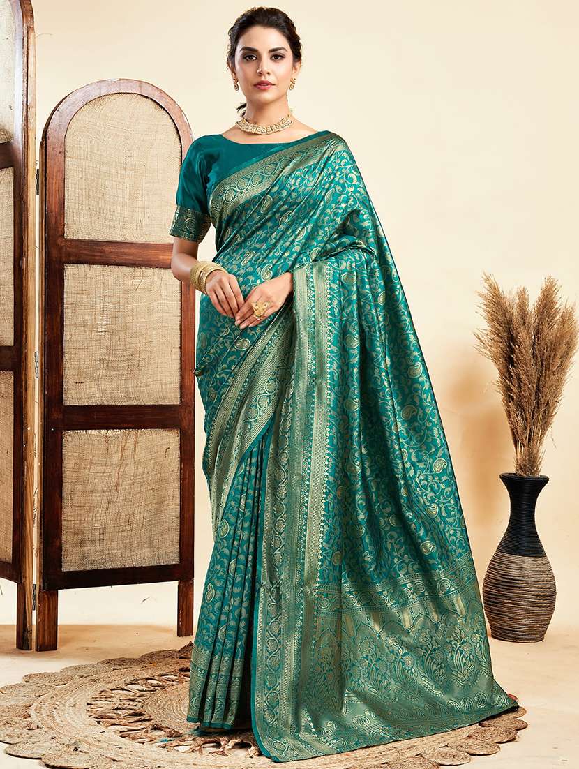 women self design banarasi saree with blouse - 21678594 - Zoom Image - 0