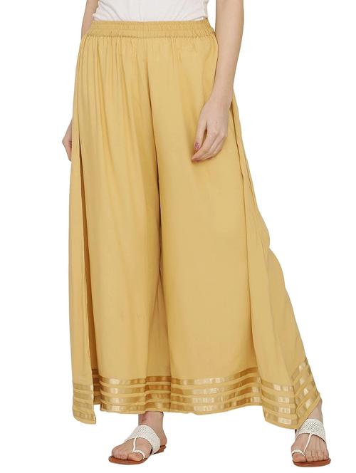 women solid rayon flared palazzo - 21678608 - Standard Image - 0