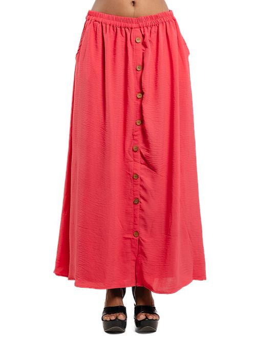 women pink solid a-line skirt - 21678614 -  Standard Image - 0