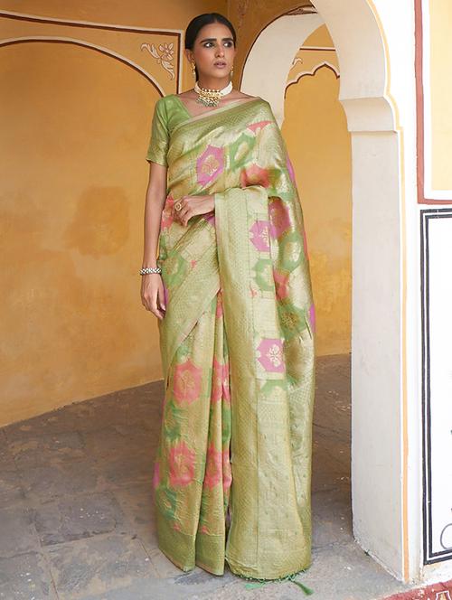 women self design chanderi saree with blouse - 21678626 - Standard Image - 0
