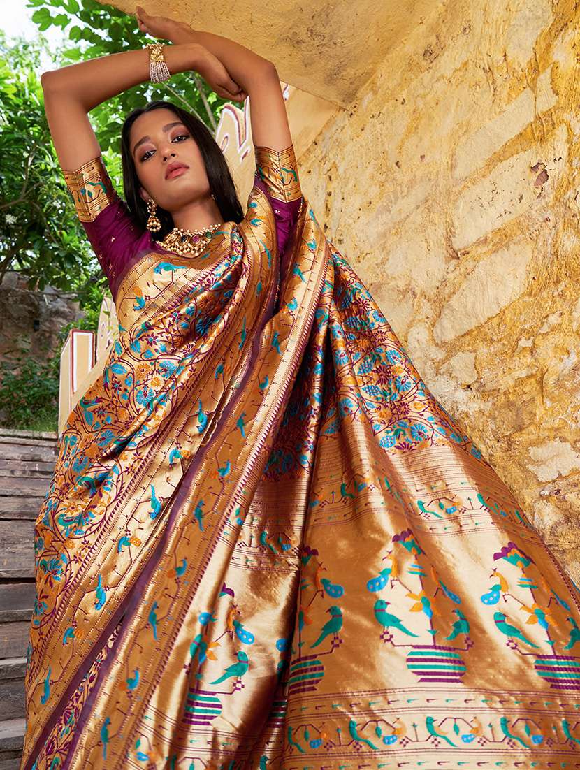 women self design paithani saree with blouse - 21678638 -  Standard Image - 2