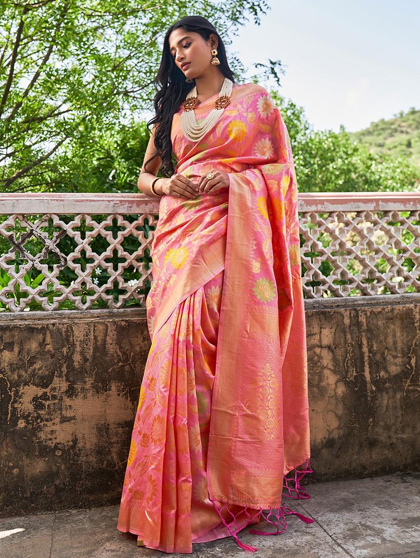 women self design banarasi saree with blouse - 21678647 - Zoom Image - 0