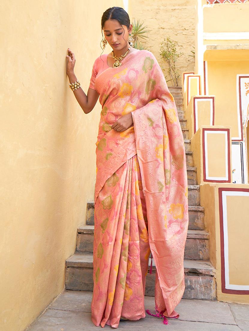 women self design chanderi saree with blouse - 21678653 -  Zoom Image - 0