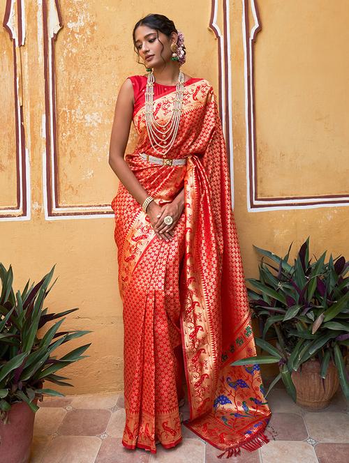 women self design paithani saree with blouse - 21678659 - Standard Image - 0