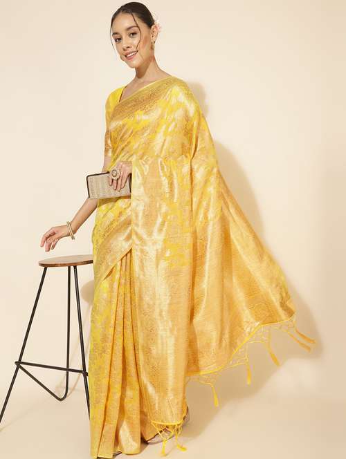 women self design chanderi saree with blouse - 21678662 -  Standard Image - 0