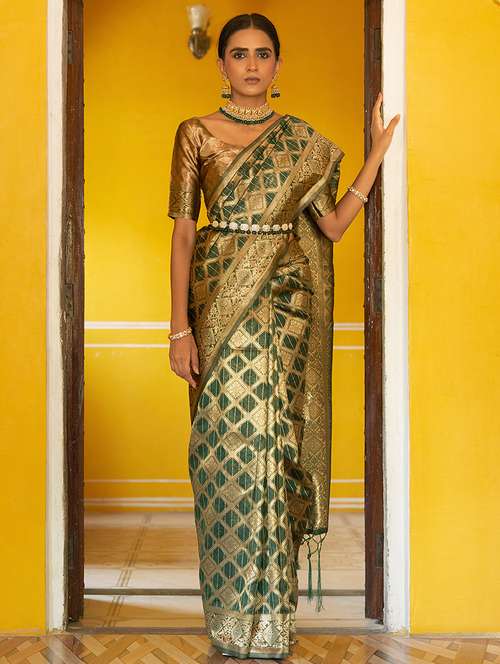 women self design kanjivaram saree with blouse - 21678666 -  Standard Image - 0