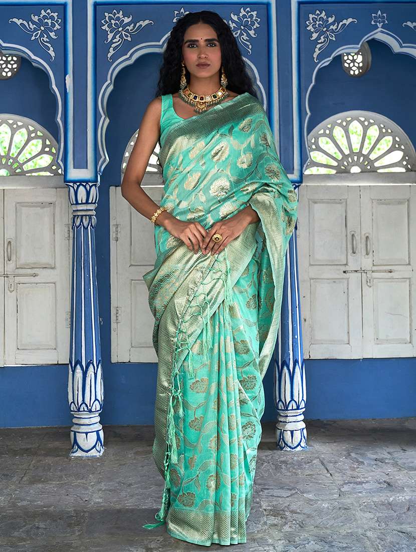 women self design chanderi saree with blouse
