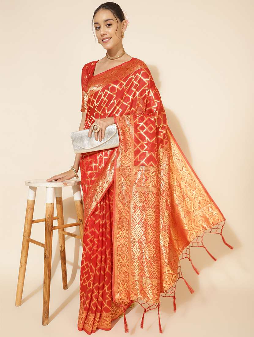 women self design chanderi saree with blouse - 21678675 -  Standard Image - 2
