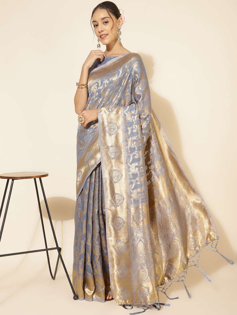 women self design chanderi saree with blouse - 21678677 -  Standard Image - 2
