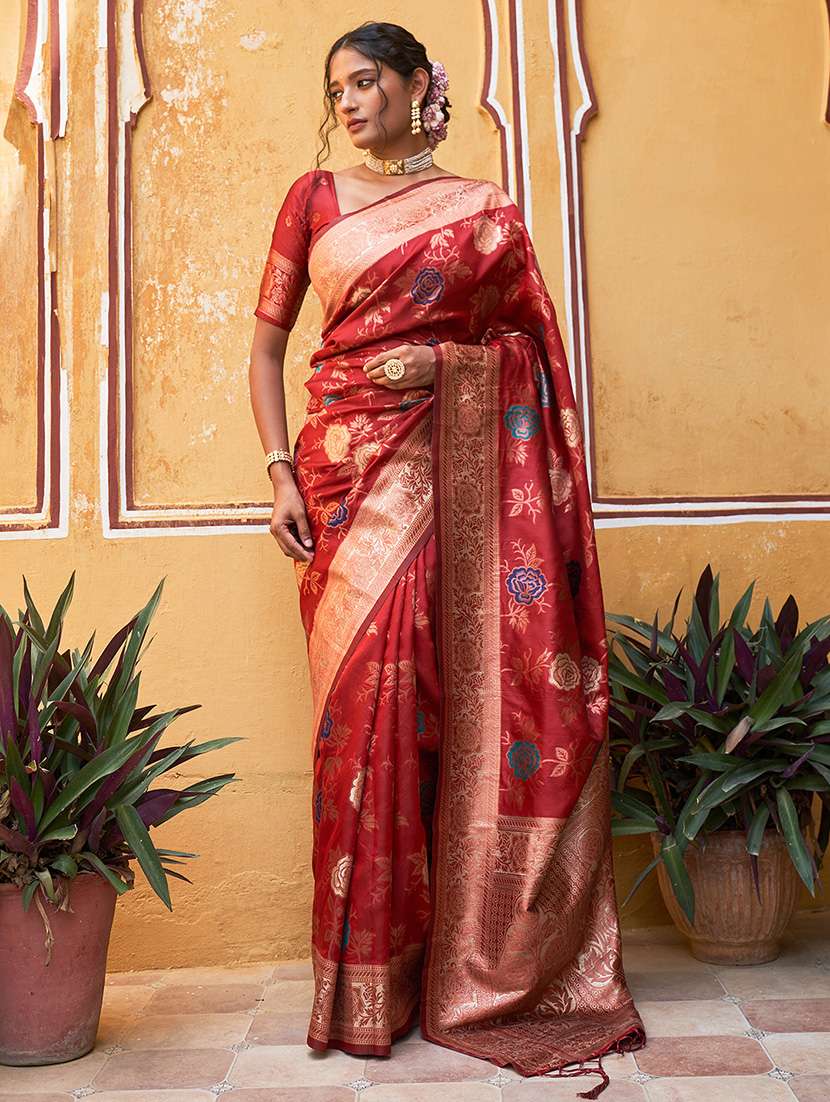women self design banarasi saree with blouse - 21678700 -  Zoom Image - 0