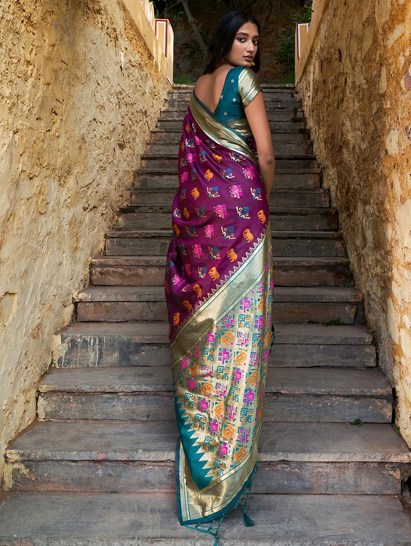 women self design patola saree with blouse - 21678718 - Standard Image - 2