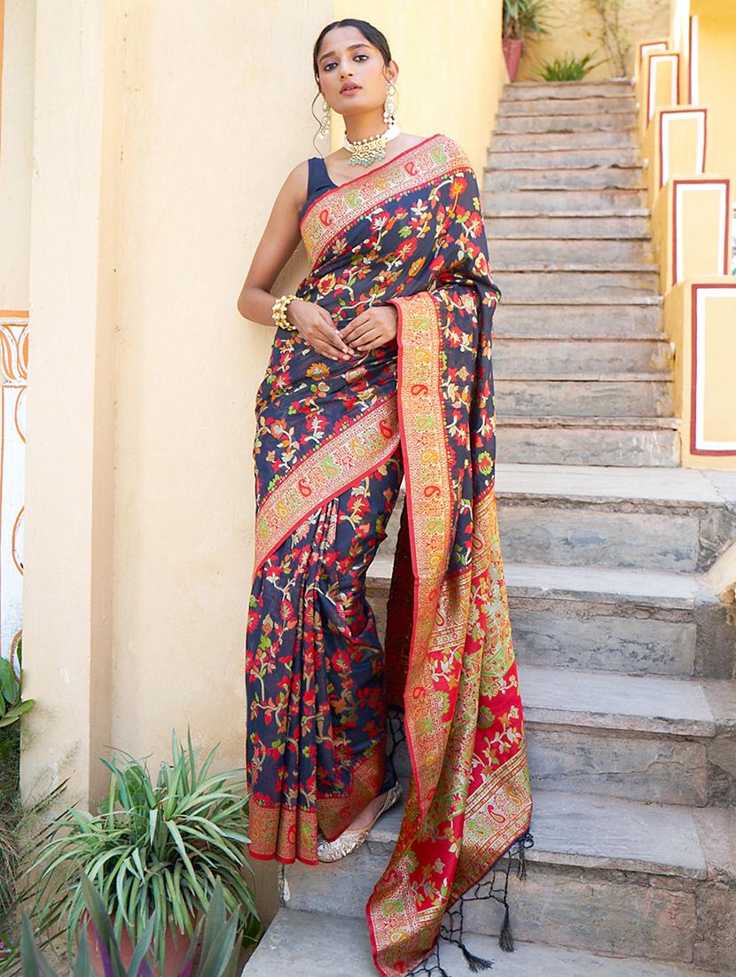 women self design chanderi saree with blouse - 21678725 - Zoom Image - 0