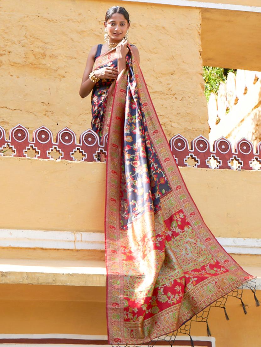 women self design chanderi saree with blouse - 21678725 - Standard Image - 2