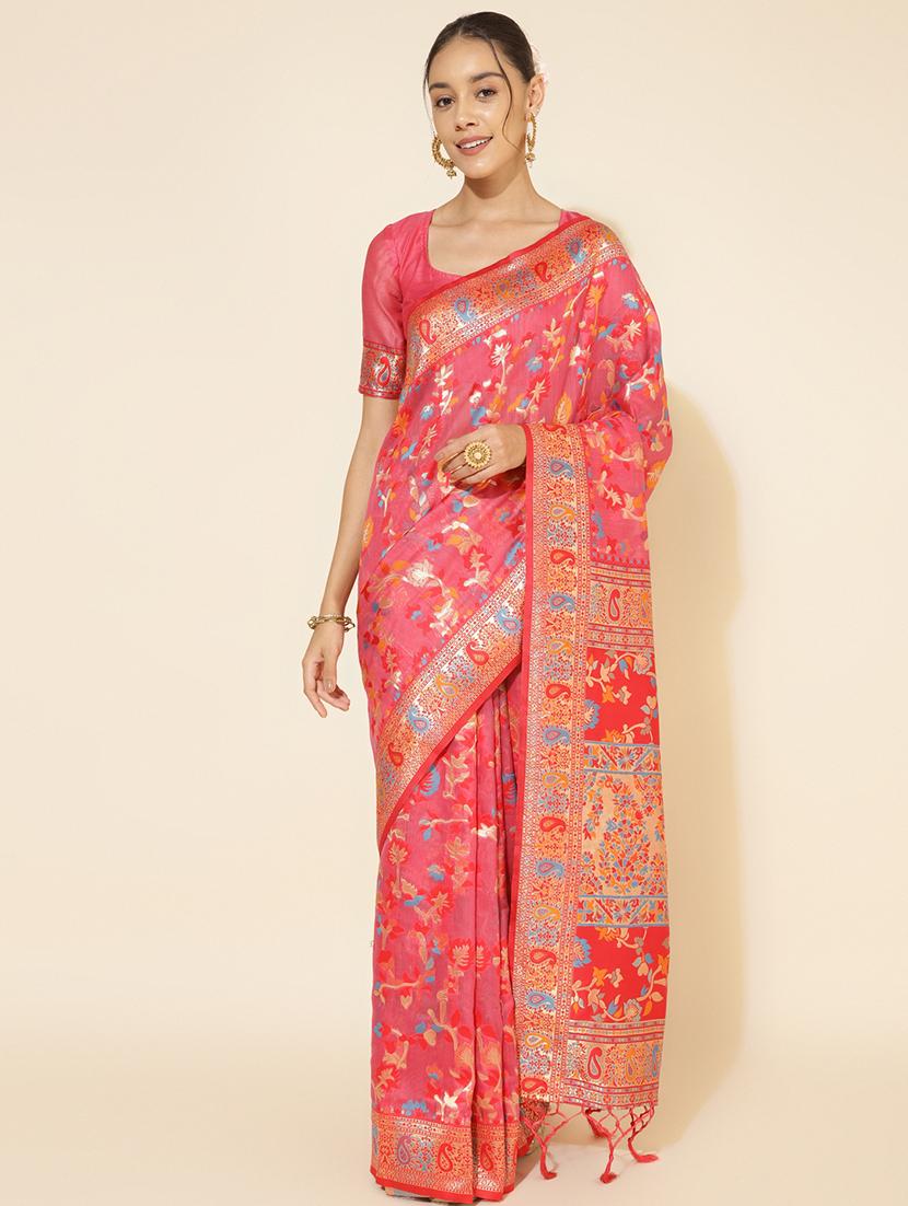 women self design chanderi saree with blouse - 21678730 - Standard Image - 2