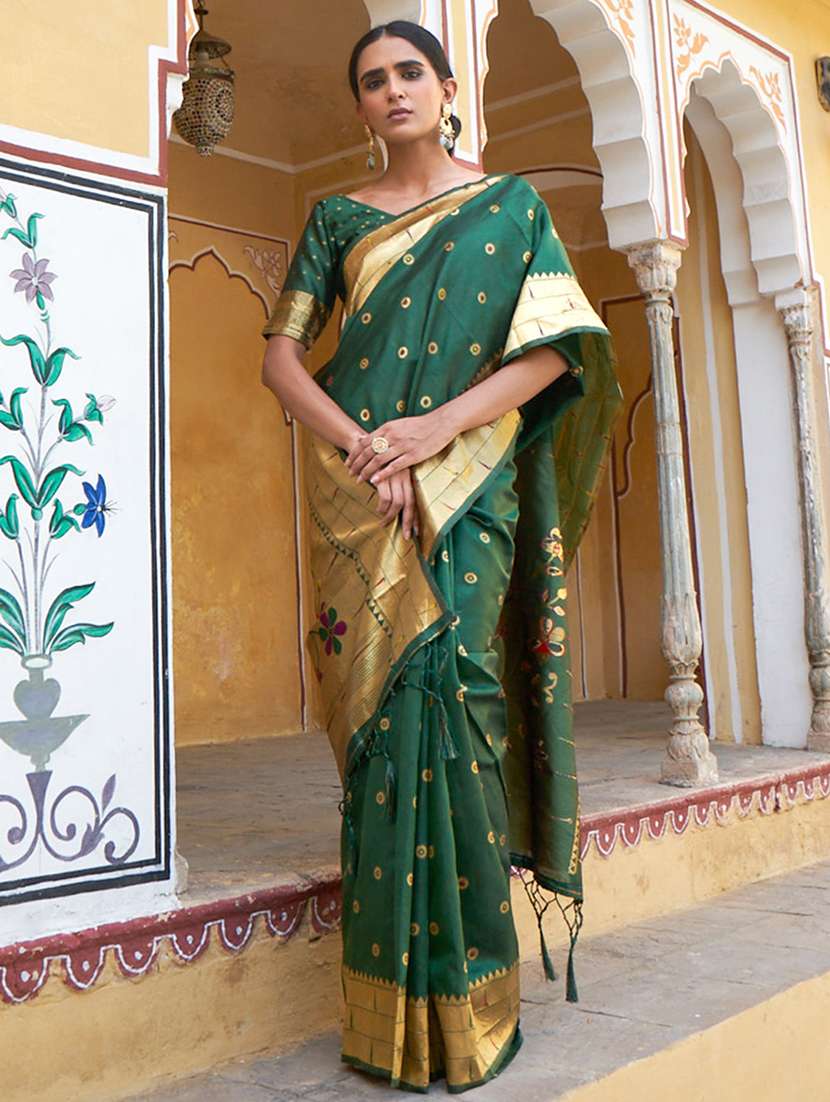 women self design paithani saree with blouse