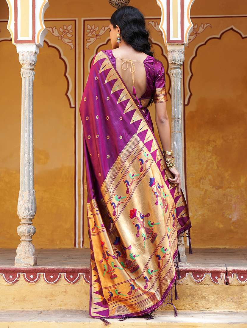 women self design paithani saree with blouse - 21678738 -  Standard Image - 2