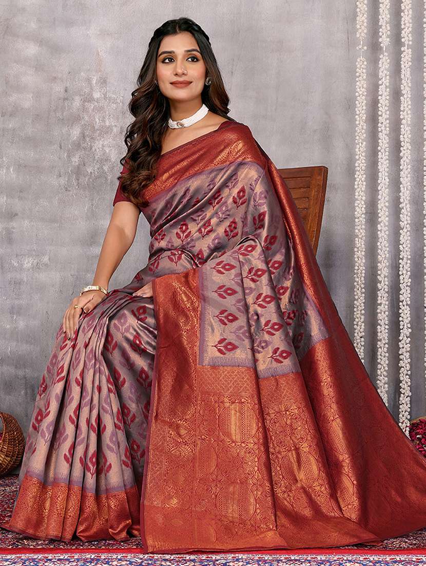 women self design kanjivaram saree with blouse - 21678766 -  Standard Image - 2