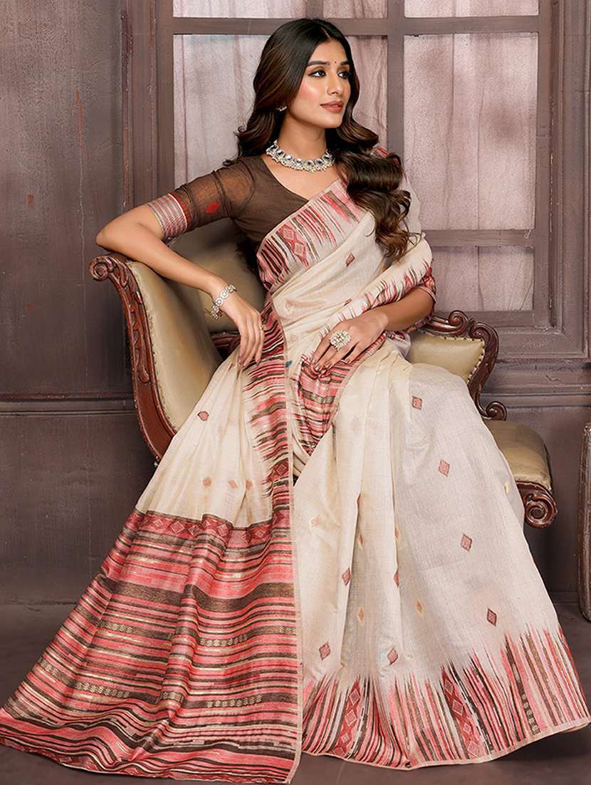 women self design handloom saree with blouse - 21678768 - Standard Image - 2