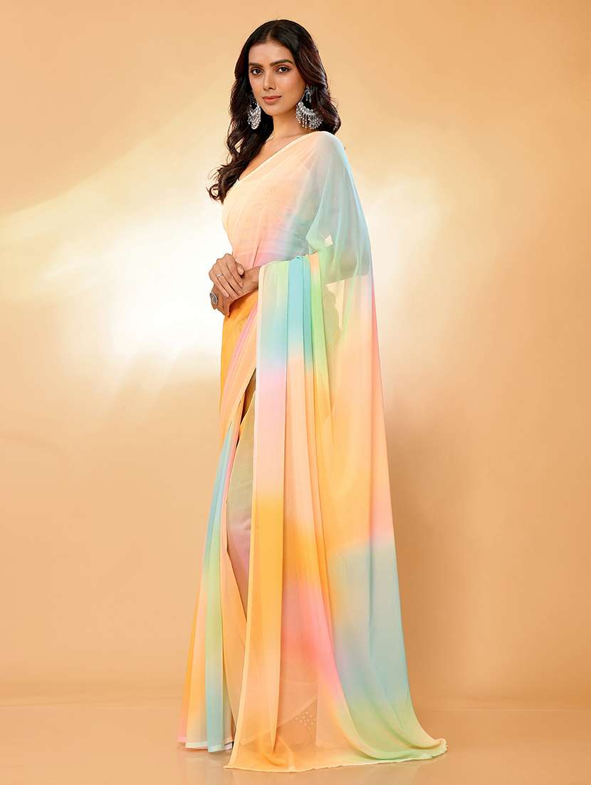 women tie & dye printed saree with blouse - 21678831 -  Standard Image - 2
