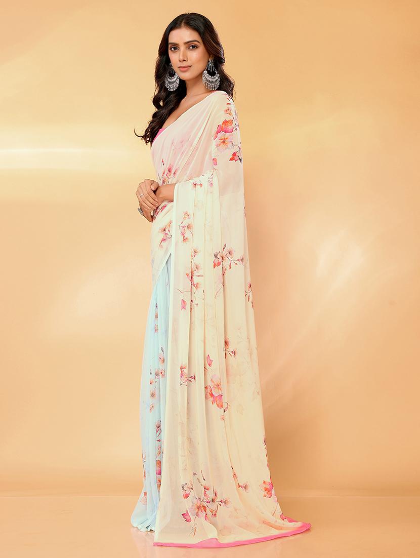 women floral printed saree with blouse - 21678838 - Standard Image - 2
