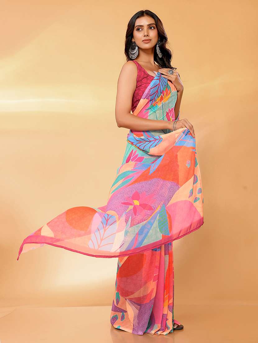 women printed saree with blouse - 21678841 -  Standard Image - 2