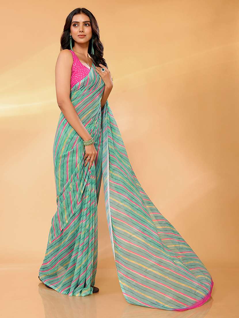 women lehriya printed saree with blouse - 21678843 -  Standard Image - 2