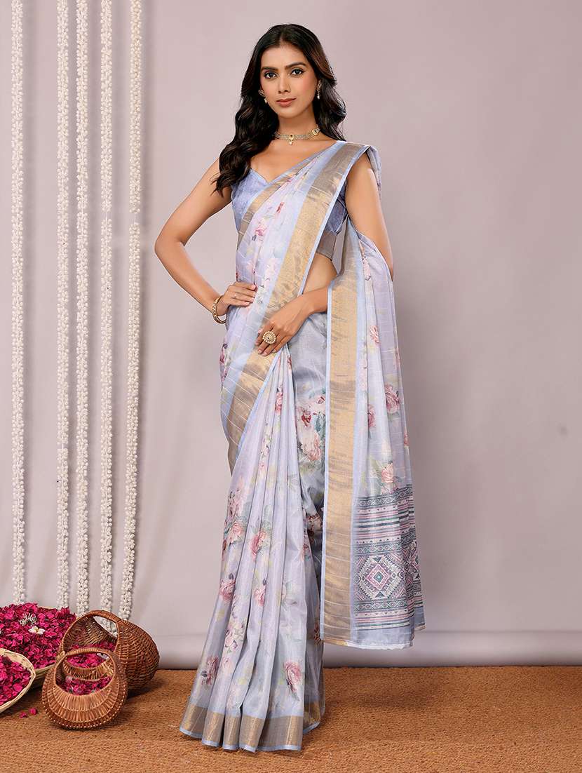 women floral printed saree with blouse - 21678887 -  Standard Image - 2