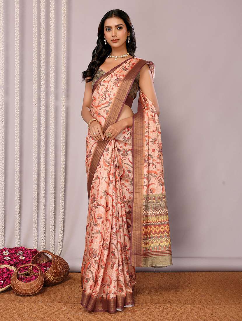 women floral printed saree with blouse - 21678893 - Standard Image - 2