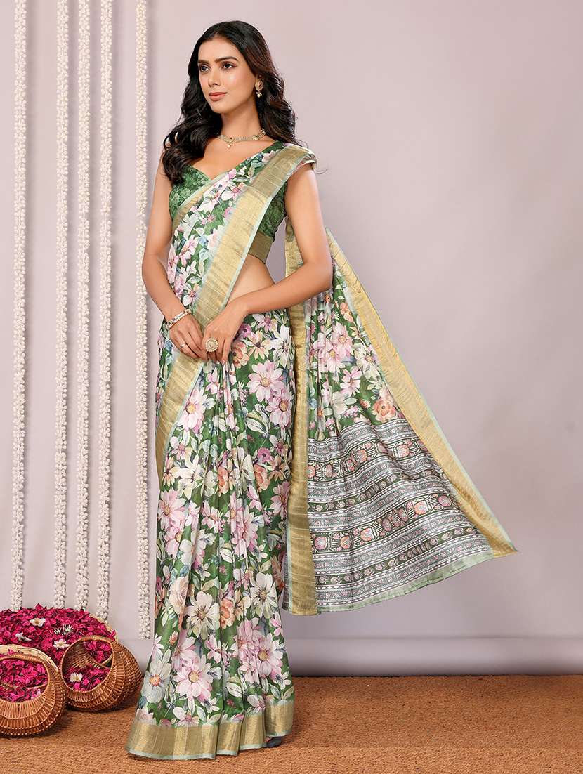 women floral printed saree with blouse - 21678894 -  Standard Image - 2
