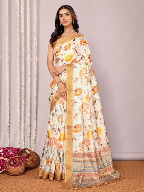 women floral printed saree with blouse - 21678902 -  Standard Image - 0