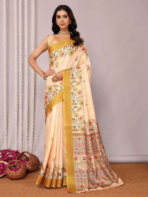 women floral printed saree with blouse - 21678912 - Standard Image - 0