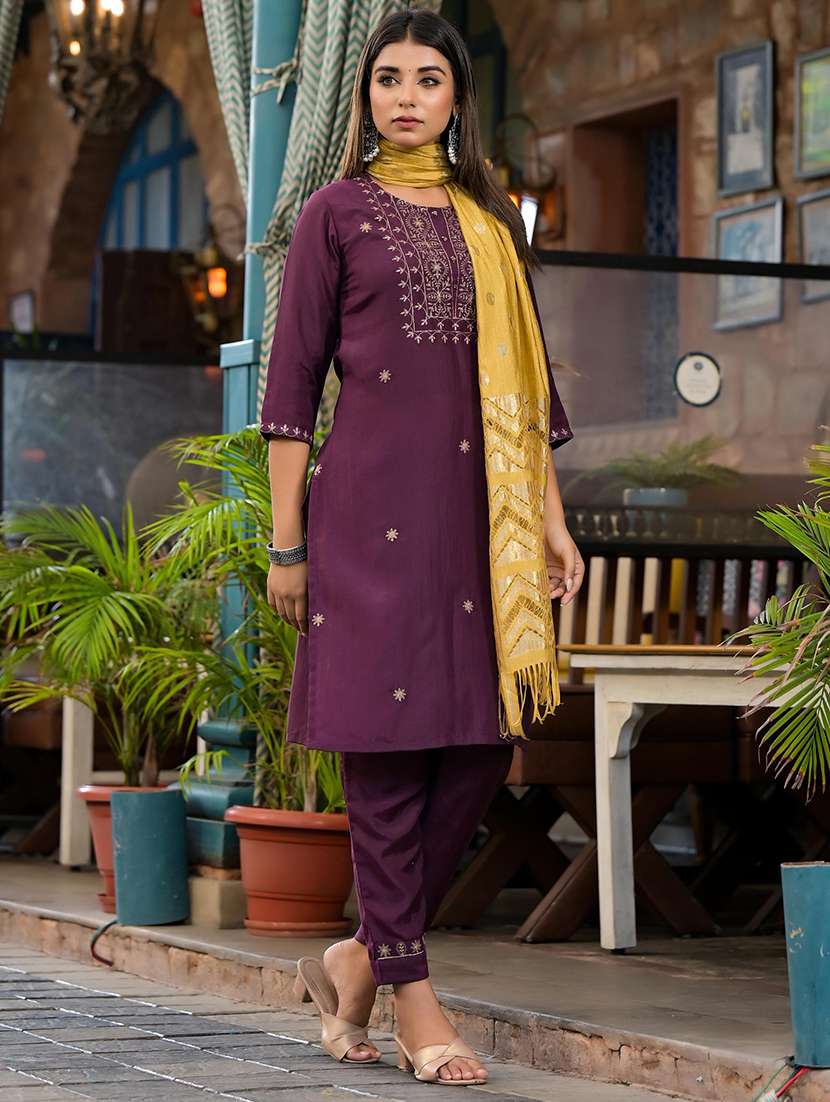 women embroidered kurta pant set with duaptta - 21679262 -  Standard Image - 2