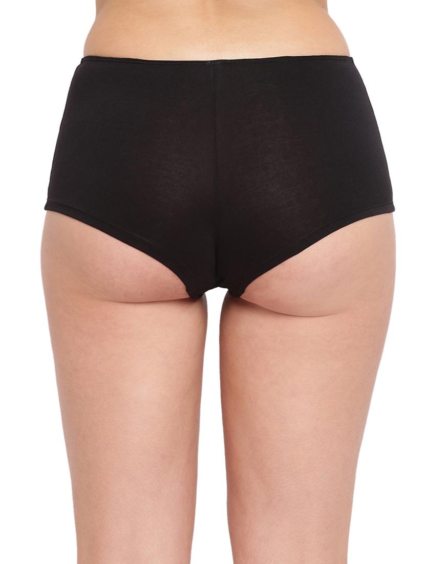 women plain mid rise boy shorts panty - 21679334 - Standard Image - 2