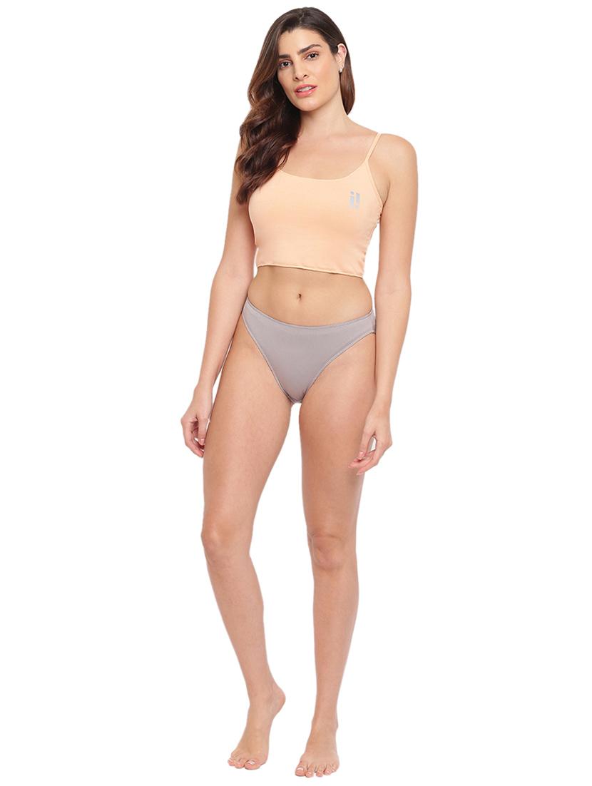 grey solid cotton hipster panty - 21679393 - Standard Image - 2