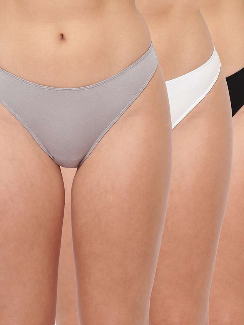 women pack of 3 solid mid rise panty - 21679452 - Zoom Image - 0