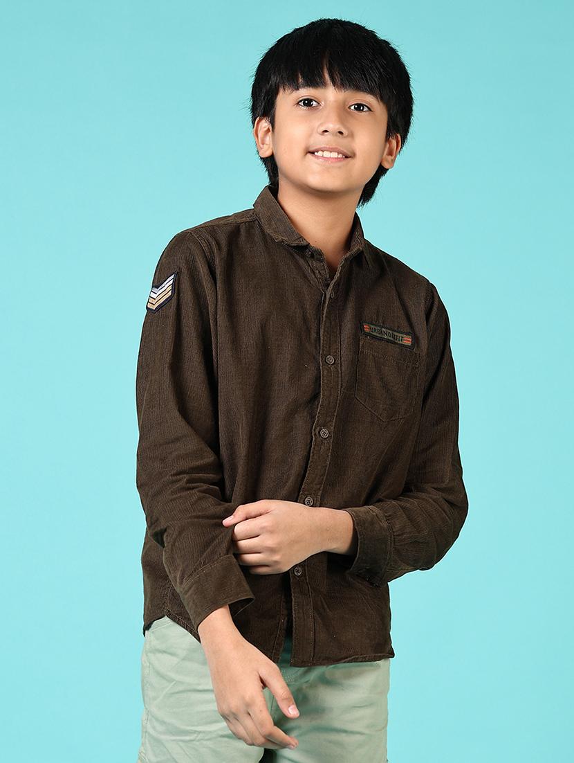 boys solid long sleeve shirt