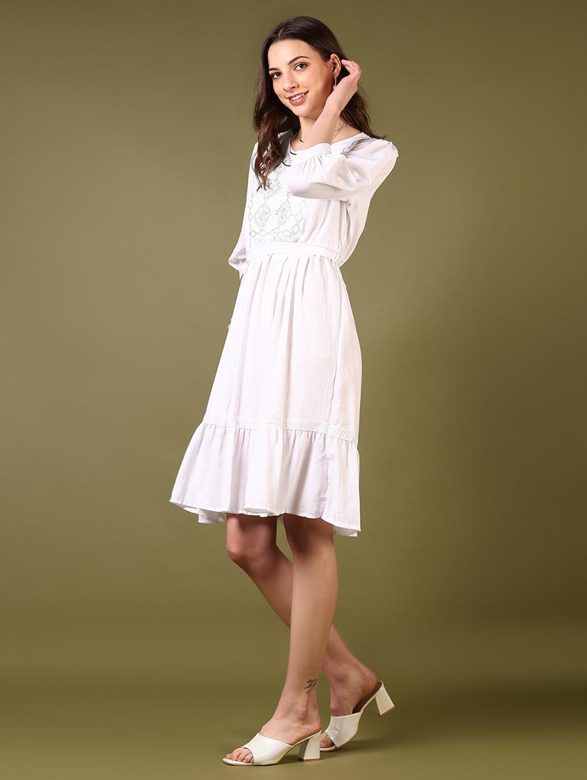 women embroidered puff sleeves tiered dress - 21679842 - Standard Image - 2